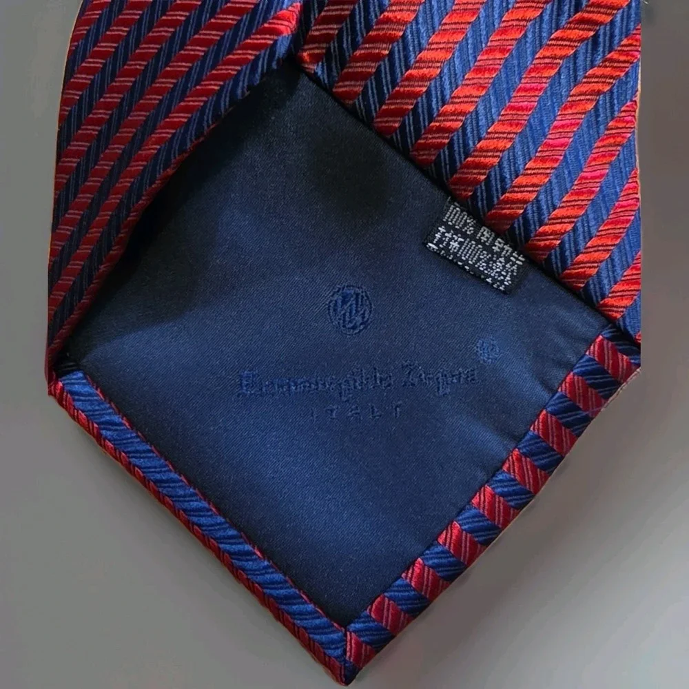 Ermenegildo Zegna Silk Jacquard Rep Stripe Wide 4